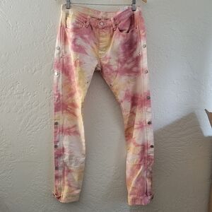 MNML Pink Tie Dye Snap Pants Size 30